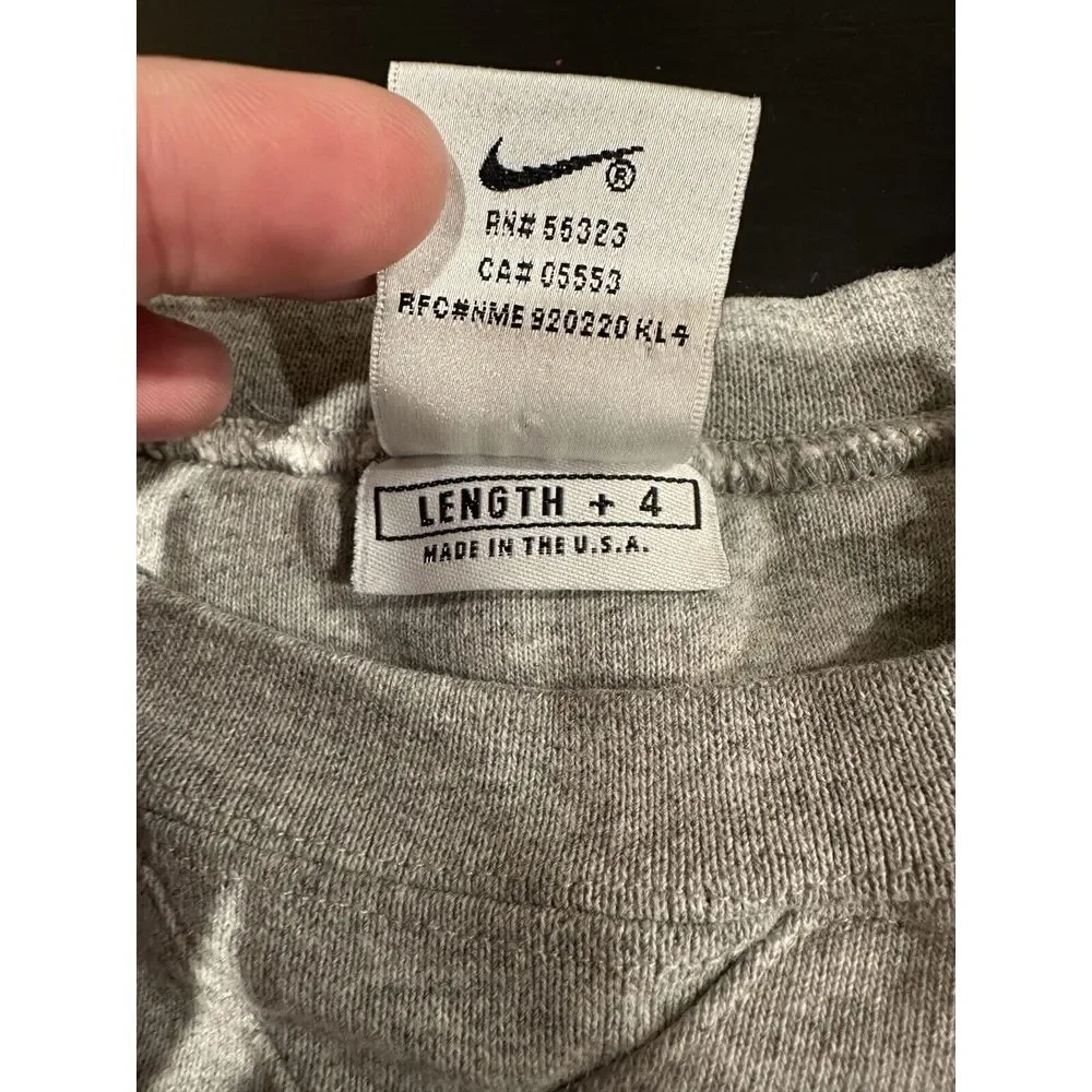 VTG NIKE Swoosh‎ Embroidered Logo Sweatshirt Gray X-Large Length+4 Made In USA